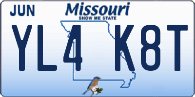 MO license plate YL4K8T