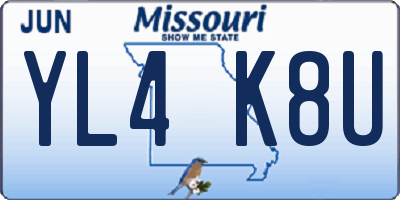 MO license plate YL4K8U