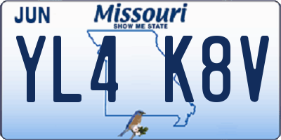 MO license plate YL4K8V