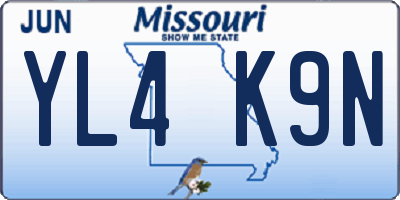 MO license plate YL4K9N