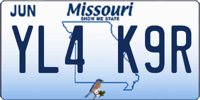 MO license plate YL4K9R