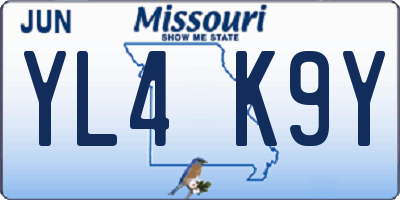 MO license plate YL4K9Y