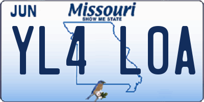 MO license plate YL4L0A