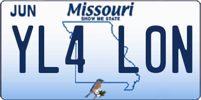 MO license plate YL4L0N