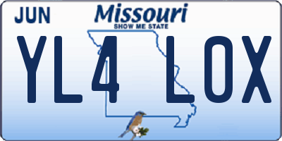 MO license plate YL4L0X