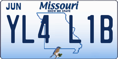 MO license plate YL4L1B