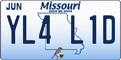 MO license plate YL4L1D