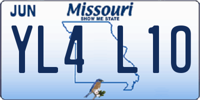 MO license plate YL4L1O