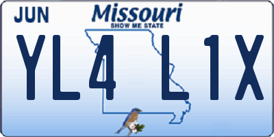 MO license plate YL4L1X