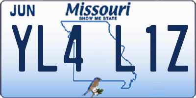 MO license plate YL4L1Z