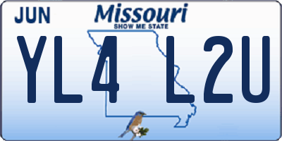 MO license plate YL4L2U