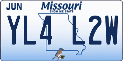 MO license plate YL4L2W