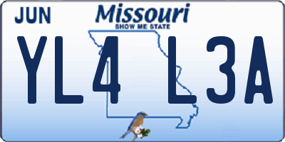 MO license plate YL4L3A