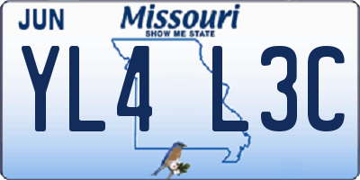 MO license plate YL4L3C