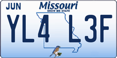 MO license plate YL4L3F