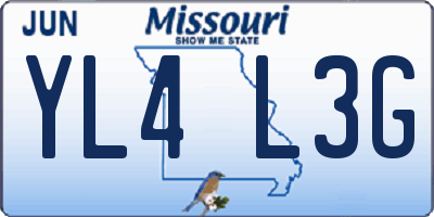 MO license plate YL4L3G