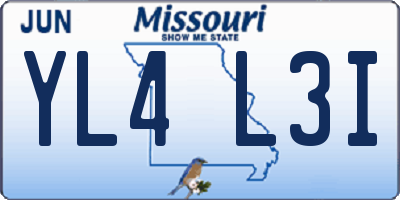 MO license plate YL4L3I