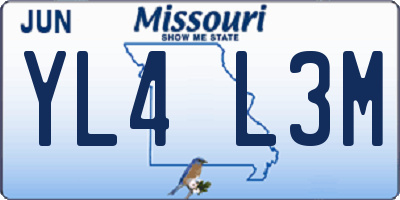 MO license plate YL4L3M