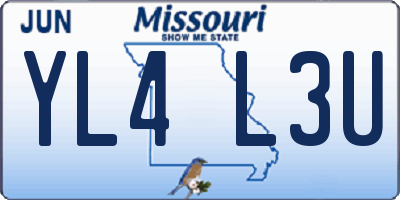 MO license plate YL4L3U