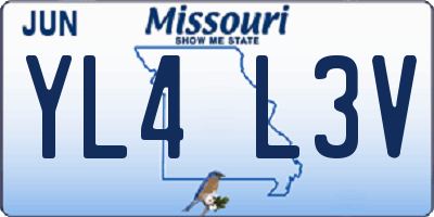 MO license plate YL4L3V