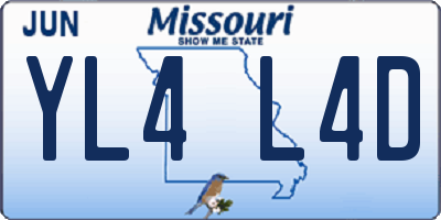 MO license plate YL4L4D