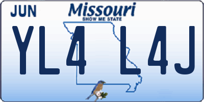 MO license plate YL4L4J