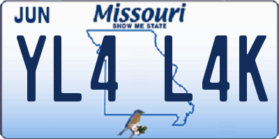 MO license plate YL4L4K