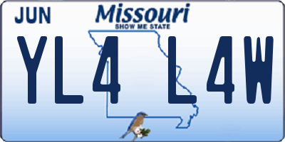 MO license plate YL4L4W