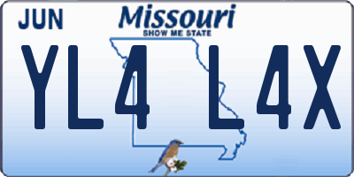 MO license plate YL4L4X