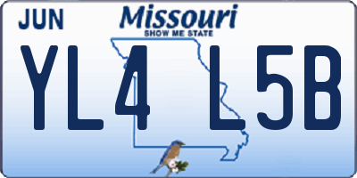 MO license plate YL4L5B