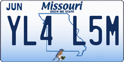 MO license plate YL4L5M