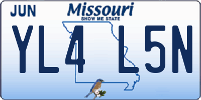 MO license plate YL4L5N