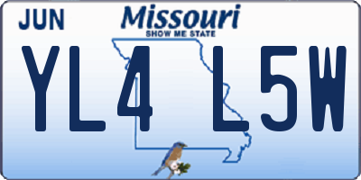 MO license plate YL4L5W
