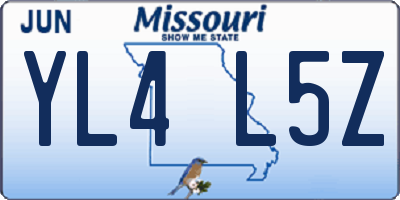 MO license plate YL4L5Z