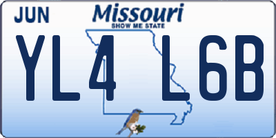 MO license plate YL4L6B