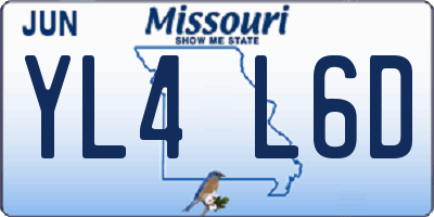 MO license plate YL4L6D