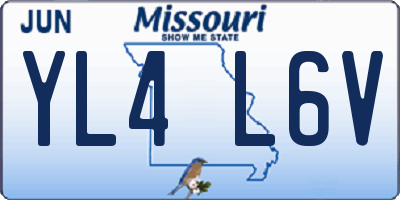 MO license plate YL4L6V