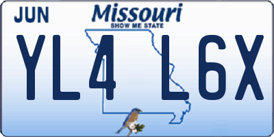 MO license plate YL4L6X