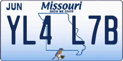 MO license plate YL4L7B