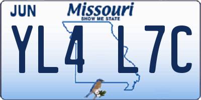 MO license plate YL4L7C