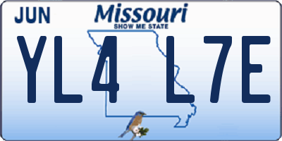 MO license plate YL4L7E