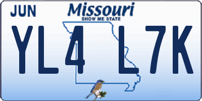 MO license plate YL4L7K