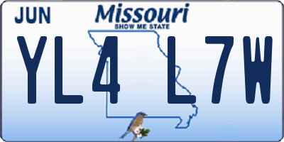 MO license plate YL4L7W