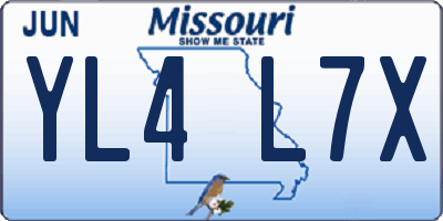 MO license plate YL4L7X