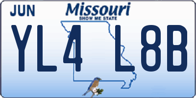 MO license plate YL4L8B