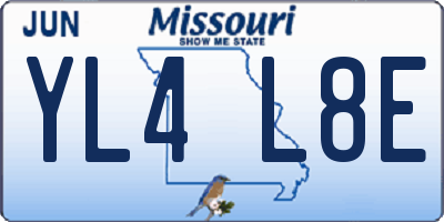 MO license plate YL4L8E