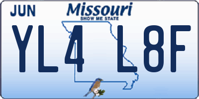 MO license plate YL4L8F