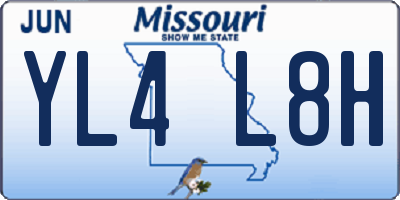 MO license plate YL4L8H