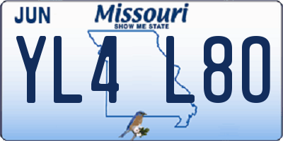 MO license plate YL4L8O