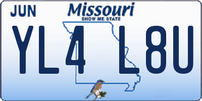 MO license plate YL4L8U